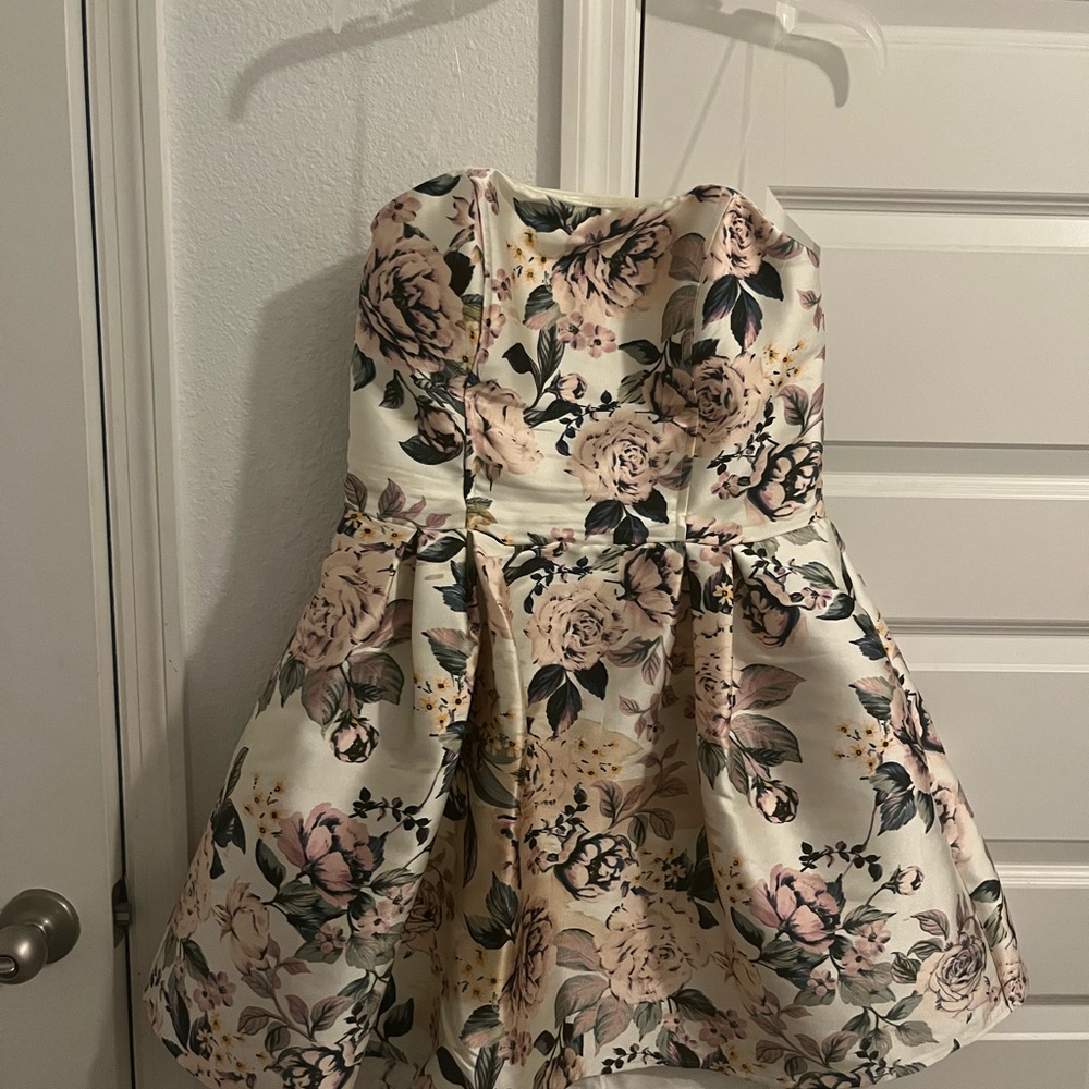 Speechless Cream and Pink Floral Mini Dress